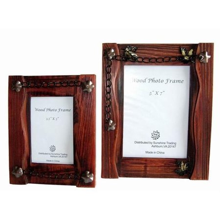 SUNSHINE TRADING Sunshine Trading ST-02-5 Handmade Wood Photo Frame - 3.5 x 5 Inch ST-02-5